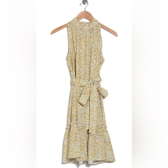 Sam Edelman Mock Neck Trapeze Dress, Yellow Multi, Size XL 16/18, NWT - Picture 4 of 4